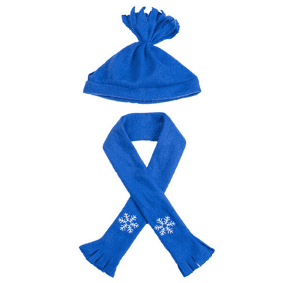 16 inch Blue Hat and Scarf Set - Teddy Bear Clothes