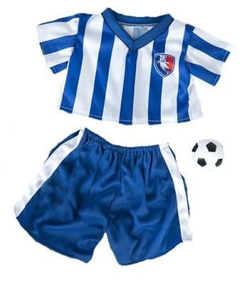 16 inch Blue Stripes Football Outfit - Teddy Bear Clothes