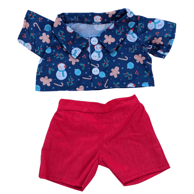 16 inch Blue Winter Shirt with Red Jeans - Teddy Bear Clothes