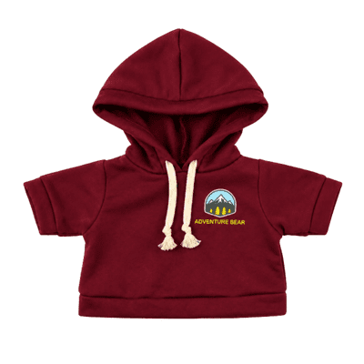 16 inch Burgundy Adventure Hoodie - Teddy Bear Clothes