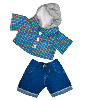 16 inch Checked Skater Hoodie & Jeans - Teddy Bear Clothes