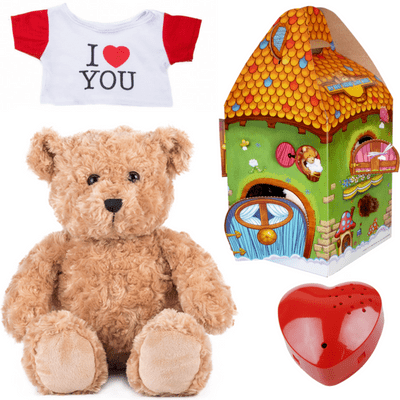 16 inch Classic Teddy wearing I Love You T-Shirt - Valentine 60 Second Recordable Bear