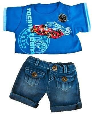 16 inch Cool Race Car Top and Jeans - Teddy Bear Clothes