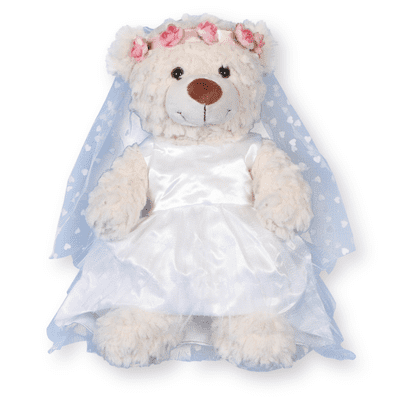 16 inch Crinkle Cream Bride Teddy Wedding Gift - Ready Dressed Bear