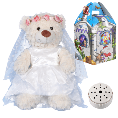16 inch Crinkle Cream Teddy Bride - Recordable Bear - Wedding Gift