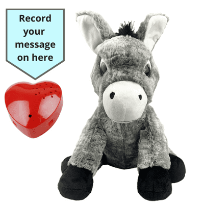 16 inch Donkey - Voice Recording Teddy Bear