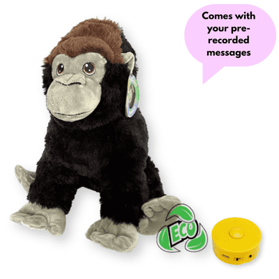 16 inch Eco Origins Gorilla - Pre-Recorded Message Bear