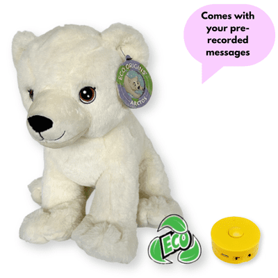 16 inch Eco Origins Polar Bear - Pre-Recorded Message Bear