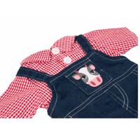 16 inch Farmer Outfit with Gingham Shirt - Teddy Bear Clothes