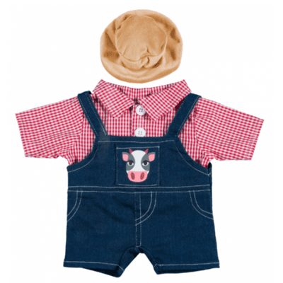 16 inch Farmer Outfit with Gingham Shirt - Teddy Bear Clothes