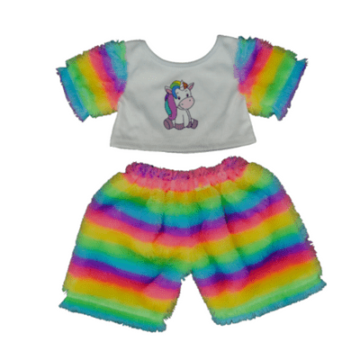 16 inch Fluffy Rainbow Unicorn Pyjamas - Teddy Bear Clothes