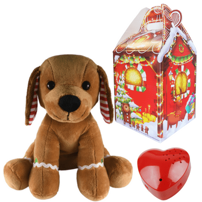 16 inch Gingerbread Dog - Christmas 60 Second Recordable Bear