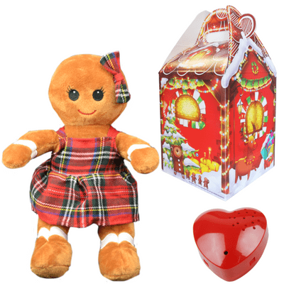16 inch Gingerbread Girl - Christmas 60 Second Recordable Bear