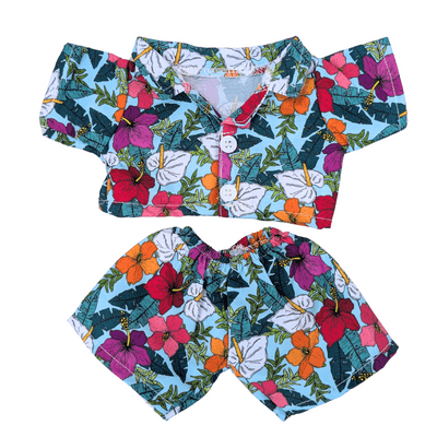 16 inch Green Aloha Shirt and Shorts Hawaii Outfit - Teddy Bear Clothes