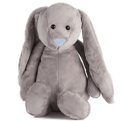 16 inch Grey Flopsy Bunny with blue nose - Ready to Play