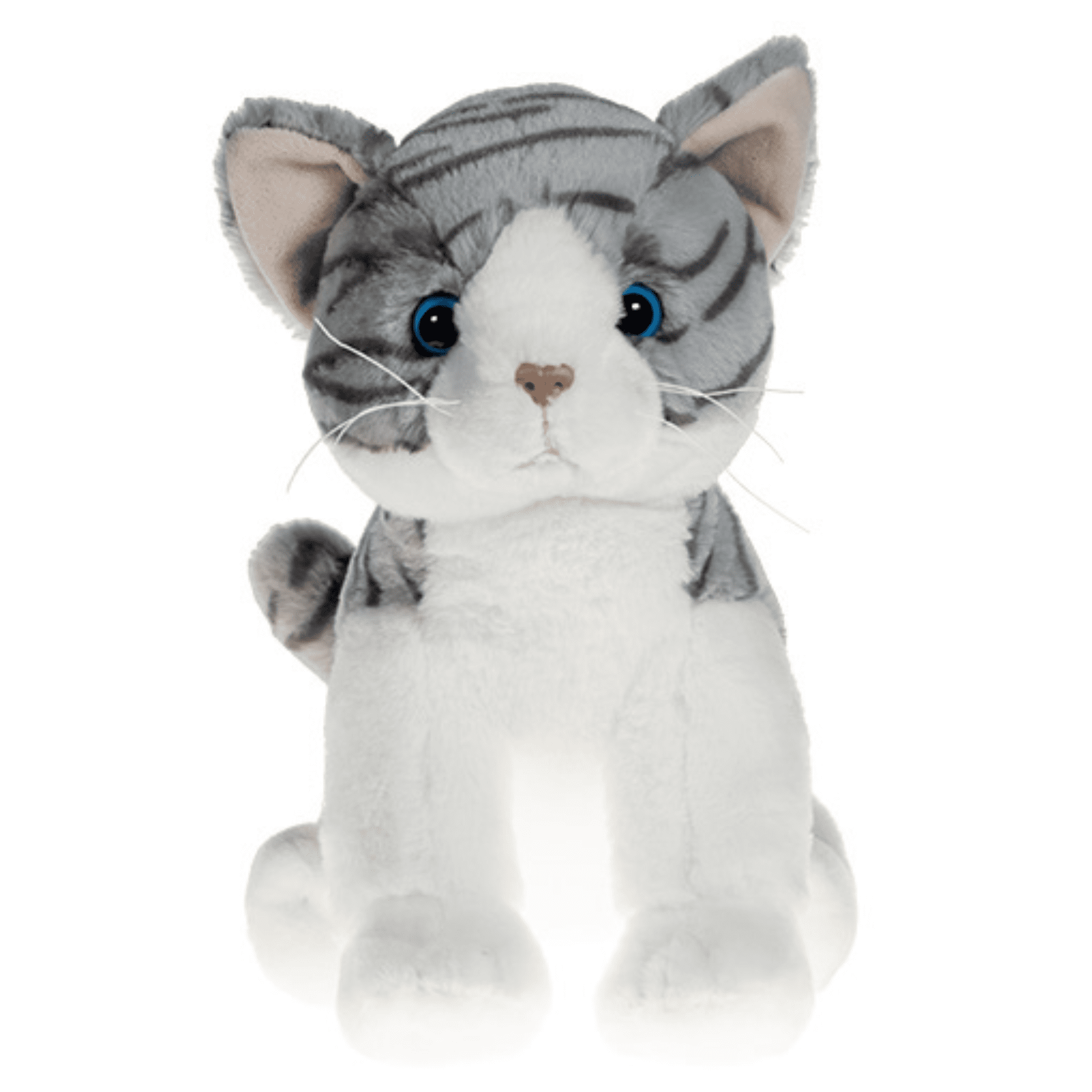 16 inch Grey Tabby Cat - Voice Recording Teddy Bear