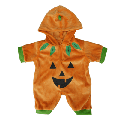 16 inch Halloween Pumpkin All-in-one Outfit - Teddy Bear Clothes