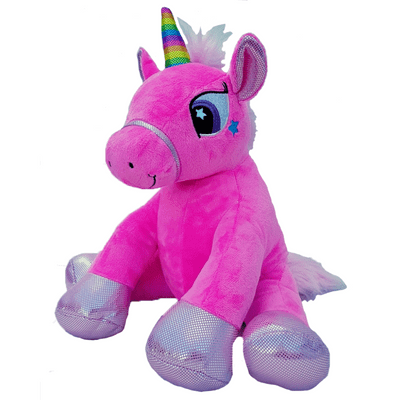16 inch Hot Pink Glitter Unicorn- DIY Teddy Bear Kit no-sew