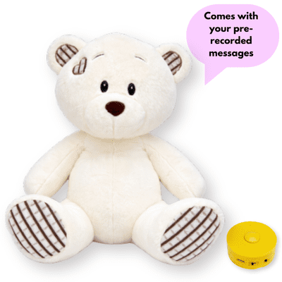 16 inch Milkdrop the Teddy - Pre-Recorded Message Bear