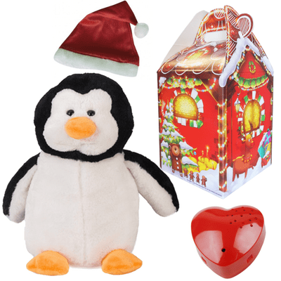 16 inch Penguin with Santa Hat - Christmas 60 Second Recordable Bear