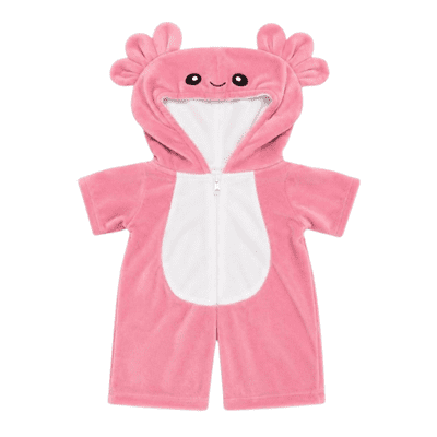 16 inch Pink Axolotl Onesie Sleeper - Teddy Bear Clothes