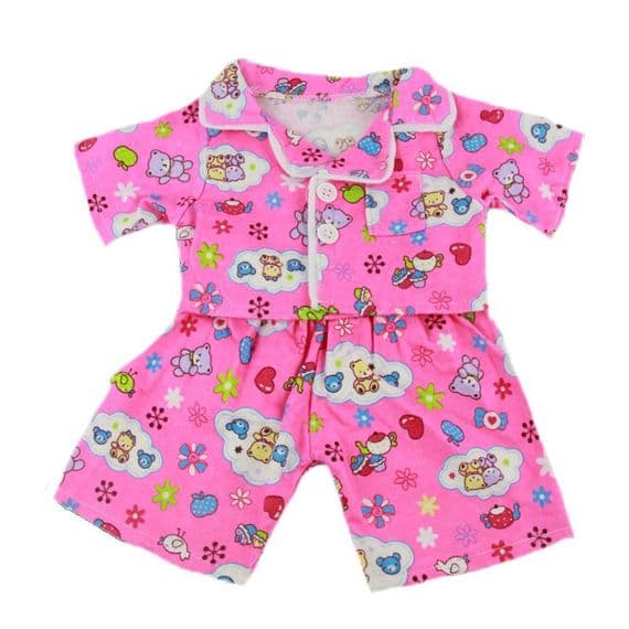 16 inch Pink Cute PJ Pyjamas - Teddy Bear Clothes
