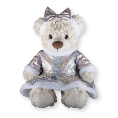 16 inch Princess Snow Dress Crinkle Cream Teddy - Ready Dressed Bear