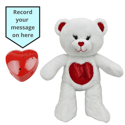 16 inch Raspberry the Red Heart Teddy - Voice Recording Teddy Bear