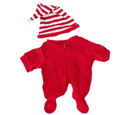 16 inch Red Onesie Sleeper and Night Cap - Teddy Bear Clothes
