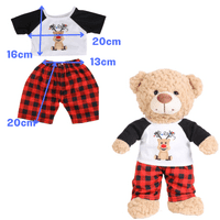 16 inch Reindeer Black and Red Pyjamas PJ  - Teddy Bear Clothes