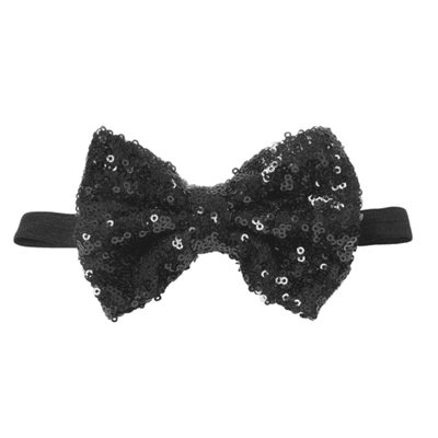 16 inch Sequined Black Bow - Teddy Bear Accessories
