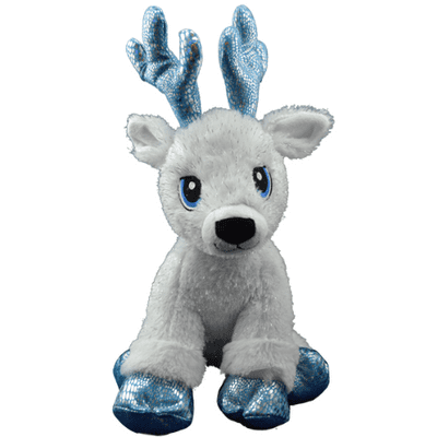 16 inch Silver Sparkly Reindeer with Blue Antlers - DIY Teddy Bear Kit no-sew