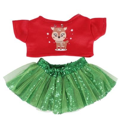 16 inch Sparkly Christmas Tutu Outfit - Teddy Bear Clothes  - SPECIAL PRICE