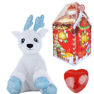16 inch Sparkly Reindeer with Blue Antlers - Christmas 60 Second Recordable Bear