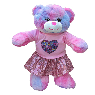 16 inch Strawberry Heart Teddy in Sparkle Outfit - Ready to Play Gift Set