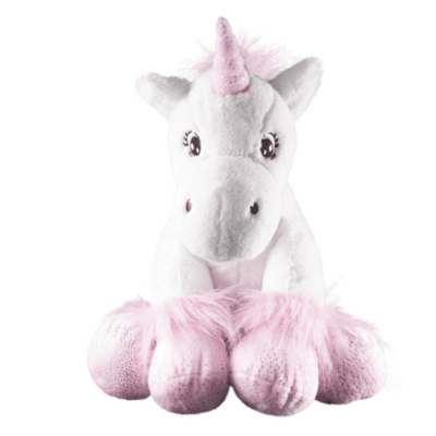 16 inch White Fluffy Unicorn with Sparkly Hooves - DIY Teddy Bear Kit no-sew