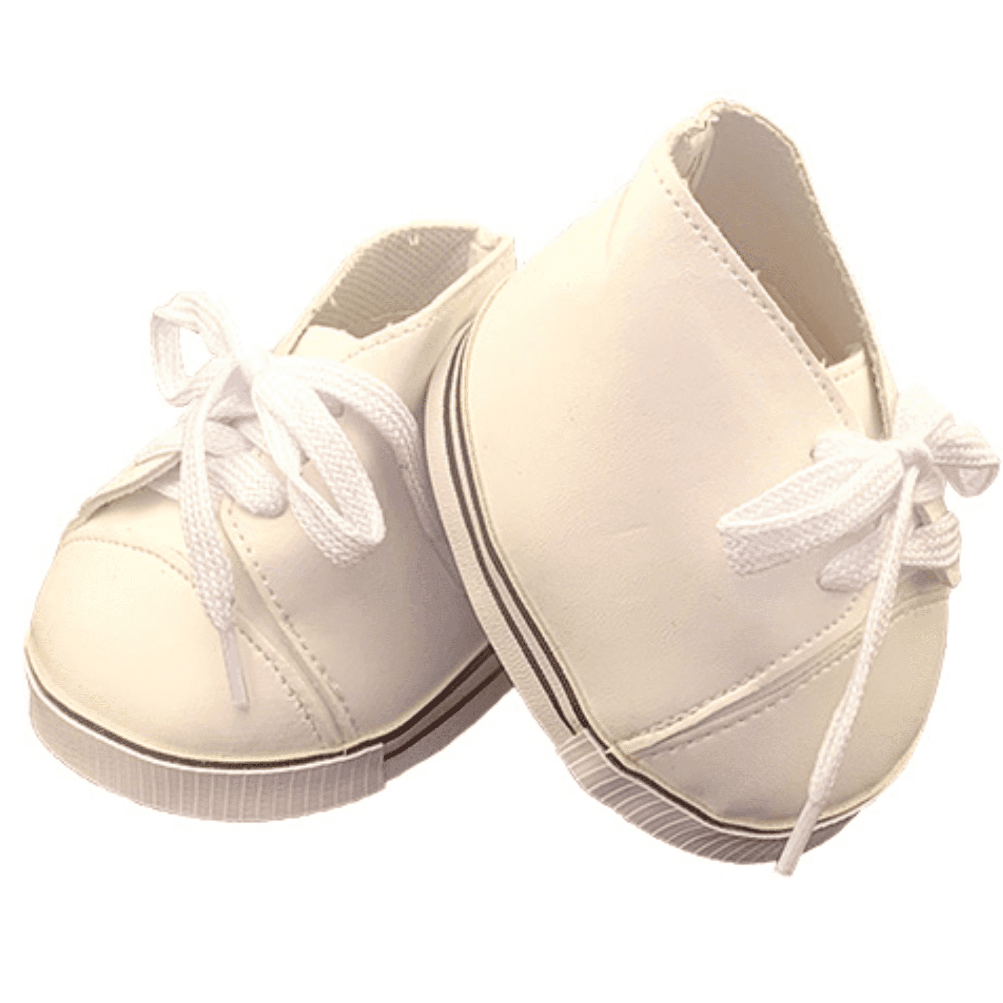 16 inch White Lace-up Shoes - Teddy Bear Clothes