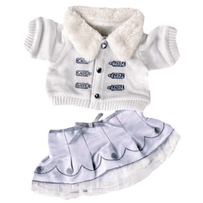 16 inch White Winter Outfit - Teddy Bear Clothes - SPECIAL PRICE