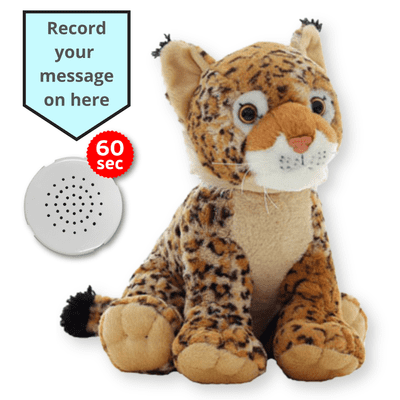 16 inch Wild Cat - Voice Recording Teddy Bear