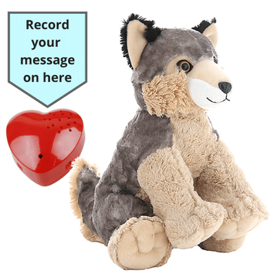 16 inch Wolf - Voice Recording Teddy Bear