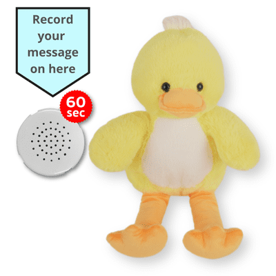 16 inch Yellow Duck - Voice Recording Teddy Bear