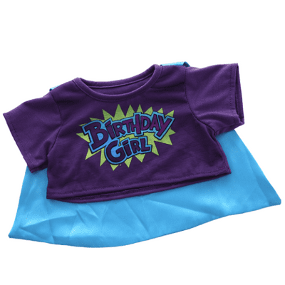 8 inch Birthday Girl with Cape T-Shirt - Teddy Bear Clothes