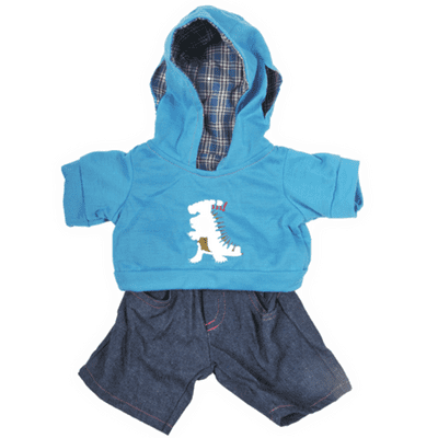 8 inch Dinosaur Hoodie and Jeans Outfit - Teddy Bear Clothes