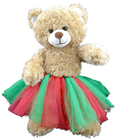 8 inch Green and Red Tutu - Teddy Bear Clothes - SPECIAL PRICE