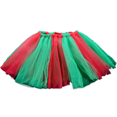 8 inch Green and Red Tutu - Teddy Bear Clothes - SPECIAL PRICE