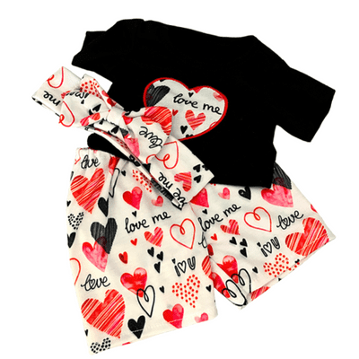 8 inch Love Me Funky Hearts Outfit with Headband - Teddy Bear Clothes - SPECIAL PRICE