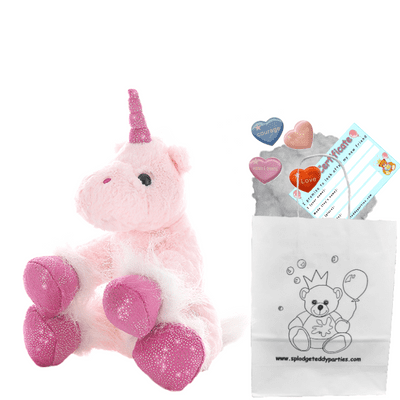 8 inch Pink Fluffy Unicorn - DIY Bear Kit no-sew