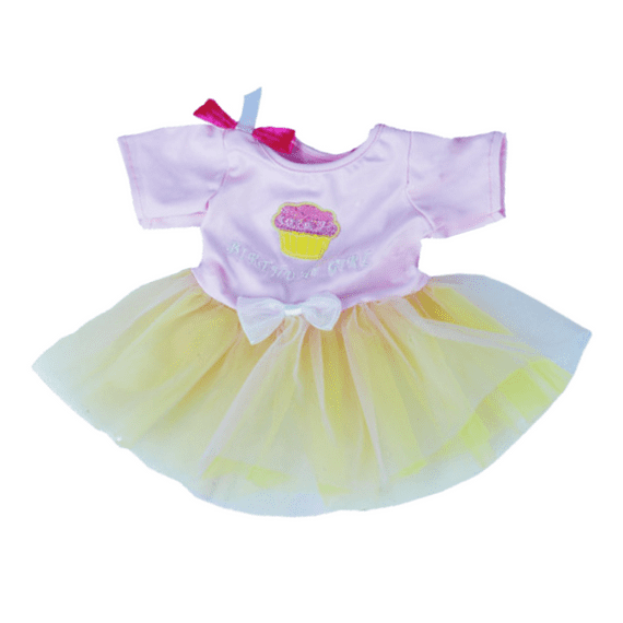 8 inch Pink Happy Birthday Cupcake Dress - Teddy Bear Clothes - SPECIAL PRICE
