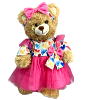 8 inch Pink Heart Dress with Headband - Teddy Bear Clothes - SPECIAL PRICE