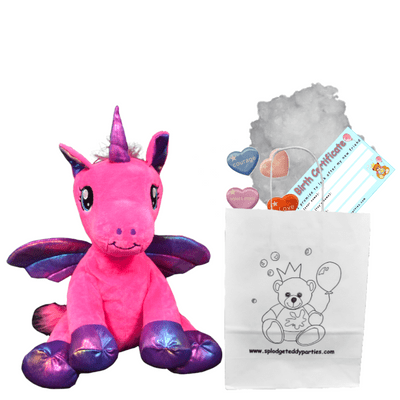 8 inch Pink Unicorn with Shiny Wings  - DIY Bear Kit no-sew